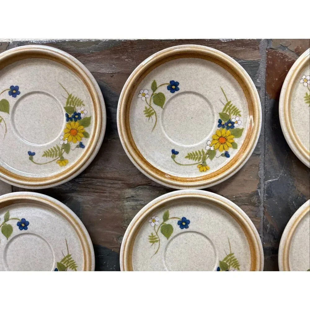 Mikasa Stone Manor Garden Bouquet Saucer Set of 6 Japan F5815